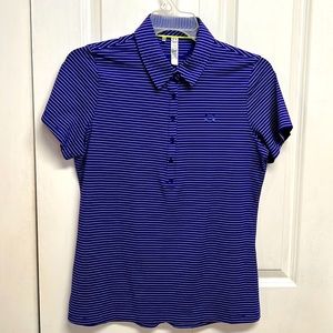 Heat Gear Purple White Strip Micro Fiber Polo Top Woman’s Size L
